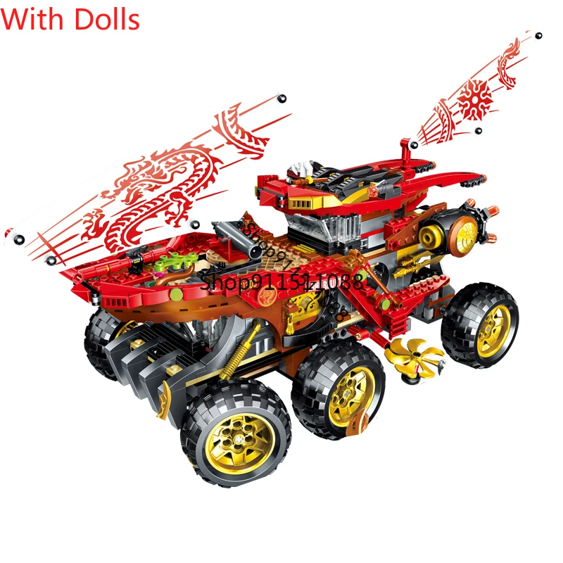 

Land Bounty Lloyd's Titan Mech Truck Car Bugs Snake Model Building Blocks With Figures Compatible 70677 70676 70675 Bricks Toys