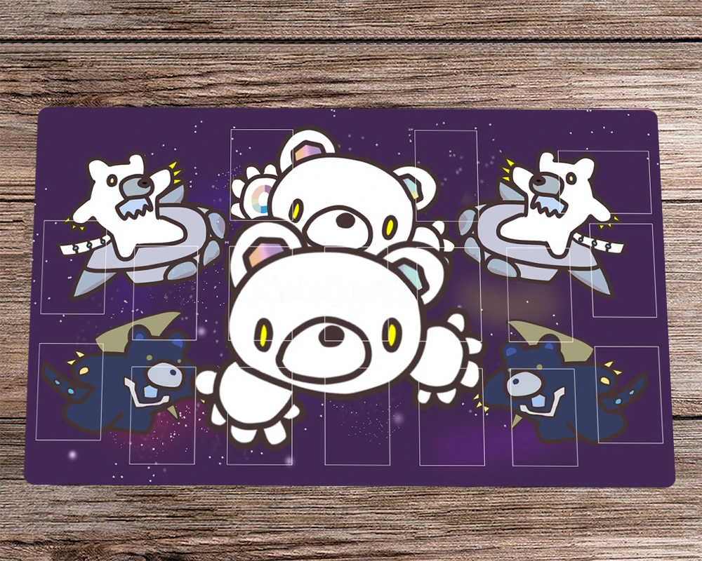 

YuGiOh игровой коврик Ursarctic Polari TCG геймерский коврик для торговых карт бесплатная сумка резиновый противоскользящий Настольный коврик для мыш...