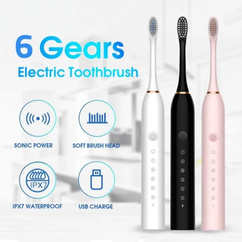 

Sonic Electric Toothbrush Teeth Whitening Tooth Brush IPX7 Waterproof Toothbrush Adult Ultrasonic Dental Scaler Calculus Remover