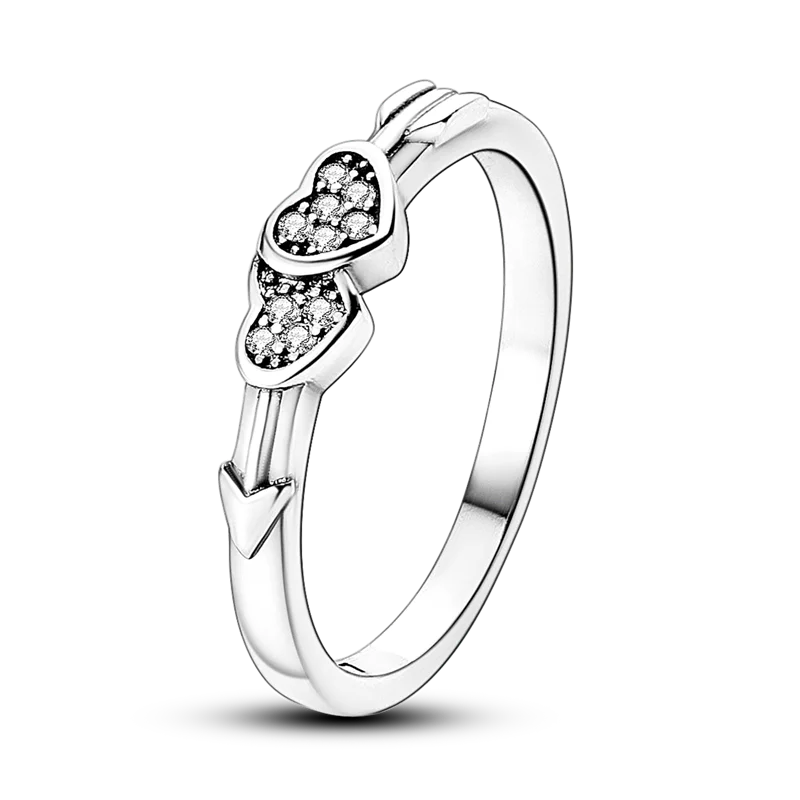 

925 Sterling Silver Cupid's Arrow Romantic Engagement Ring for Women's Party Wedding Jewelry KTR050