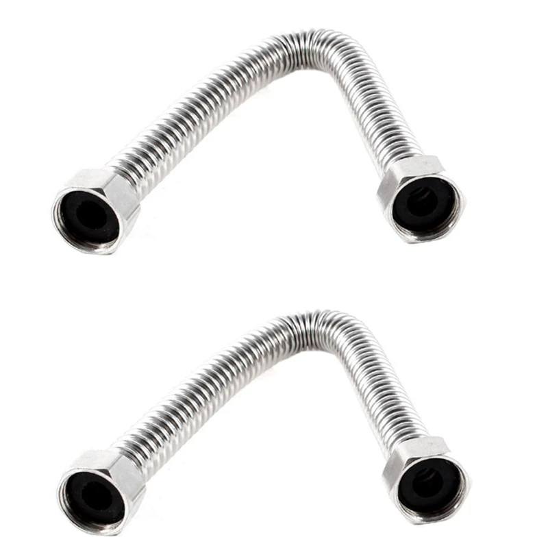 

2X Bathroom 19Mm Stainless Steel Shower Hose Shower Hose 30Cm Silver