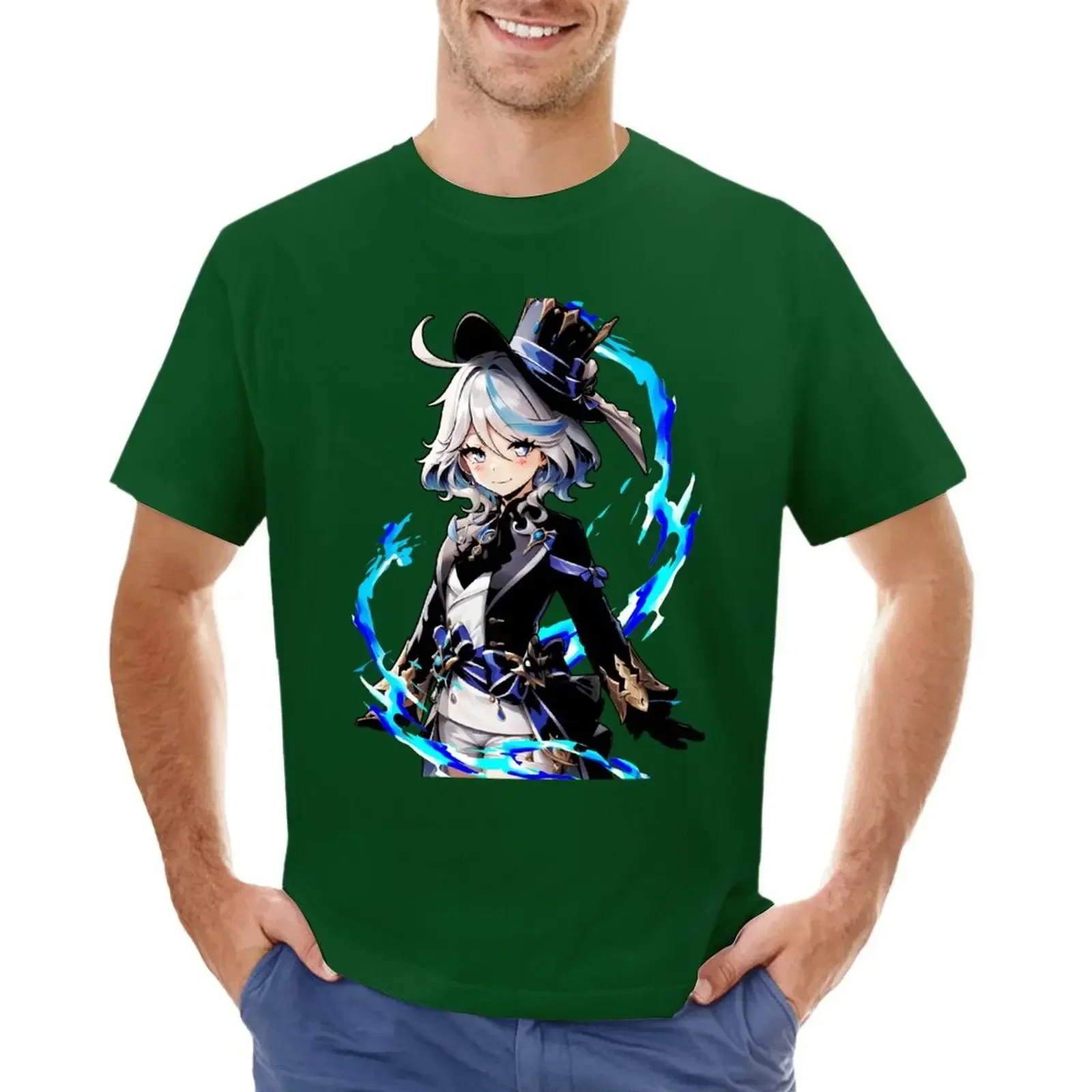 Большие размеры мужская одежда Furina Genshin Постер воздействия Canvan принт