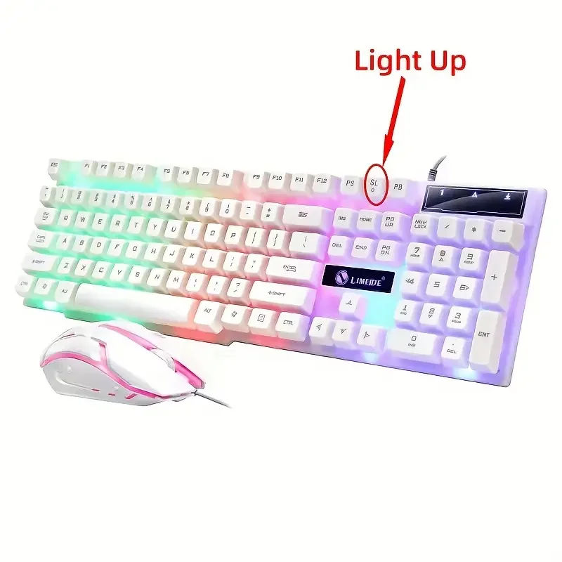 

Keyboard mouse combos wired mechanical keyboard for computer with colorful backlit gaming keyboard mouse installation set USB