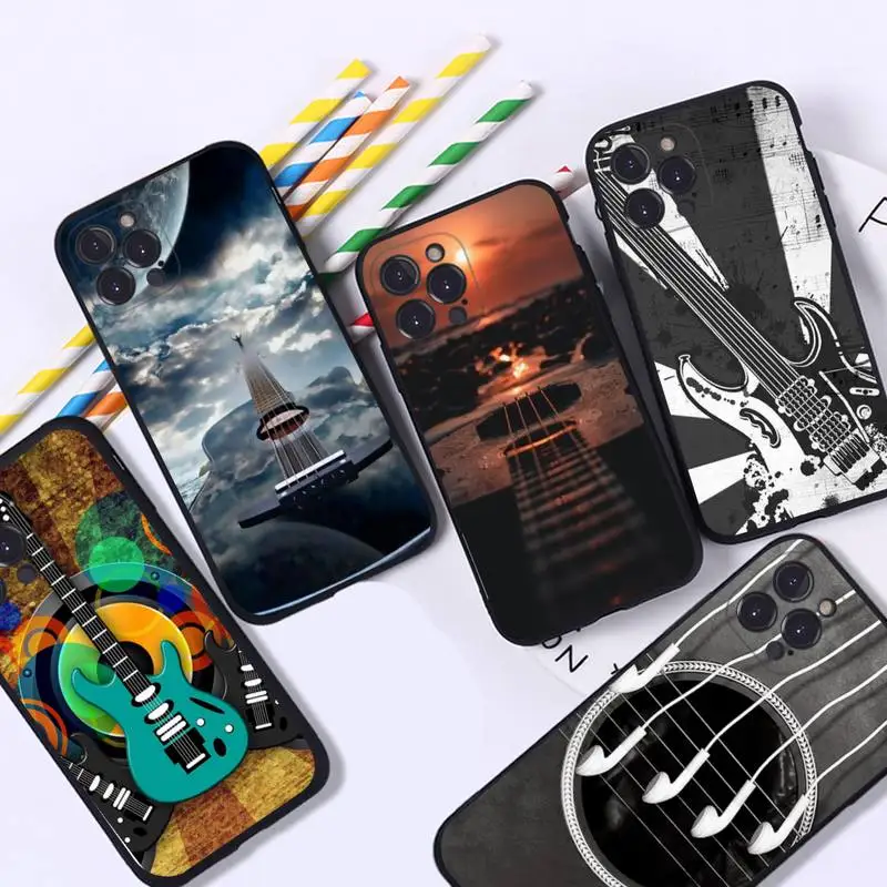 

Instrument Guitar Piano Phone Case Silicone Soft for iphone 14 13 12 11 Pro Mini XS MAX 8 7 6 Plus X XS XR Cover