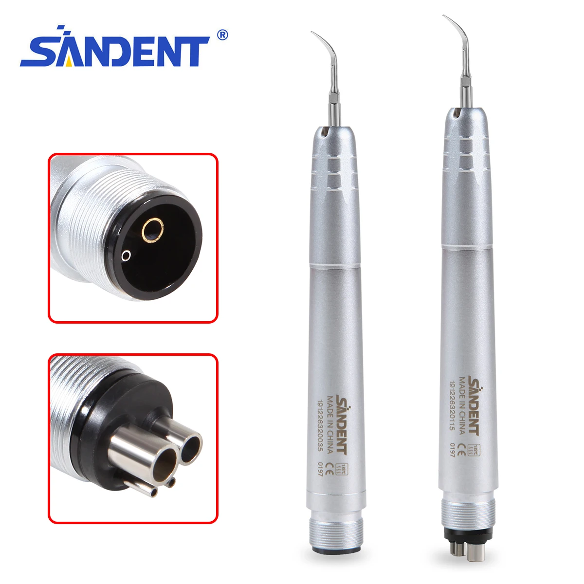 

SANDENT For Cleaning Teeth 4/2 Holes Dental Ultrasonic Air Perio Scaler Handpiece Hygienist wrench 3 Tips G1/G2/G4 Dental Tools
