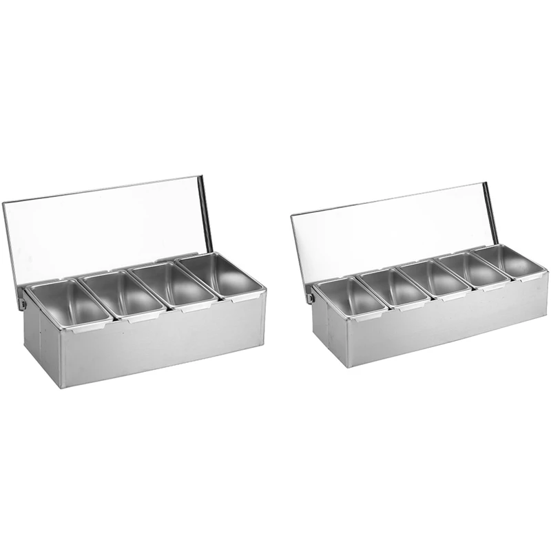 

Spice Container Set Stainless Steel Spice Box Spice Jar Spice Rack Seasoning Square With Lid