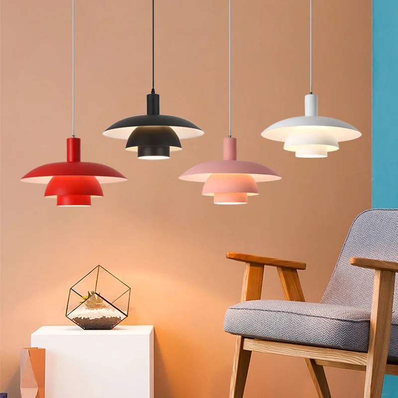 

High Quality Led Hanging Lamp for Living Room Kitchen Dining Table Chandelier UFO Color Droplight Danish Design Pendant Light