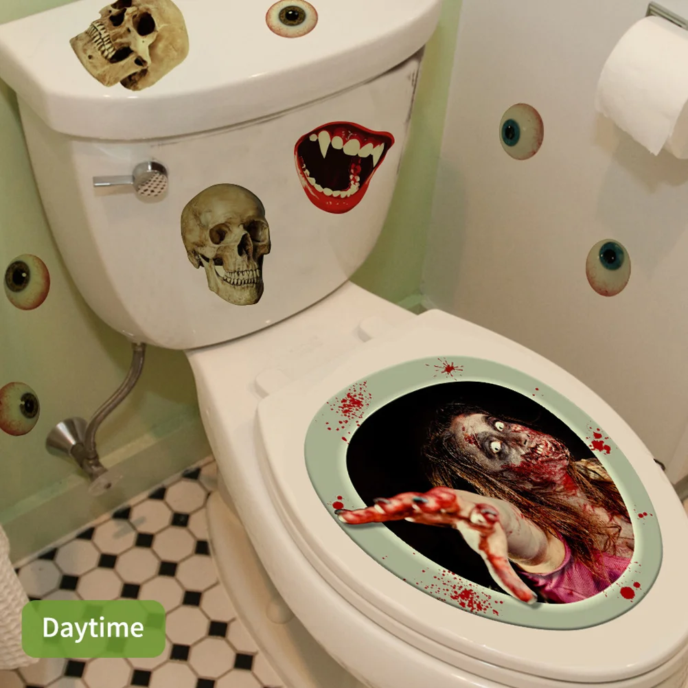 

Toilet Stickersbathroom Scary Decorations Decals Decor House Haunted Glowing Party Dark Theglow Sticker