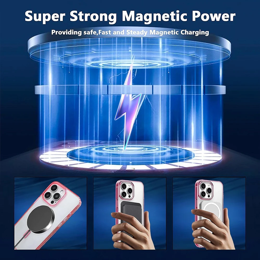 Фото Прочный Магнитный Гибридный чехол Magsafa для iPhone 16 15 14 13 12 11 Pro Max Plus Mini, матовый жесткий силиконовый чехол из поликарбоната карамельных цветов №2
