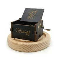 wooden music box ornaments classical carving diy hand cranked music box boutique handicraft giftmistery box