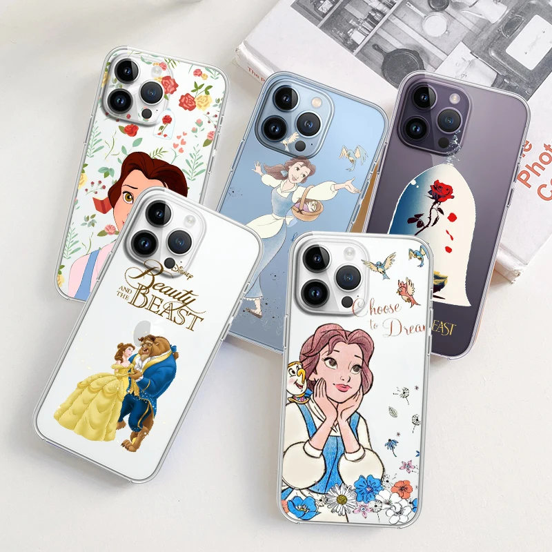 

Princess Bella Disney For Apple iPhone 14 13 12 11 Pro Max Mini XS Max X XR 7 8 Plus 5S Silicone Transparent Phone Case Fundas