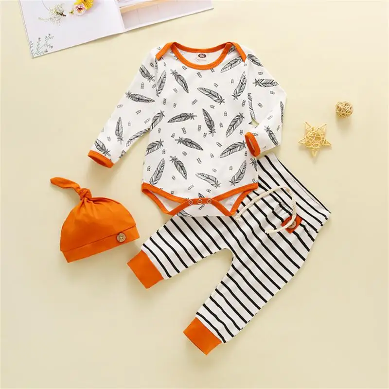 

Childrens Suit Stripe Childrens Long Sleeve Suit Child Soft Baby Clothing/accessories (0-2 Years Old) Feather Suit The New Set