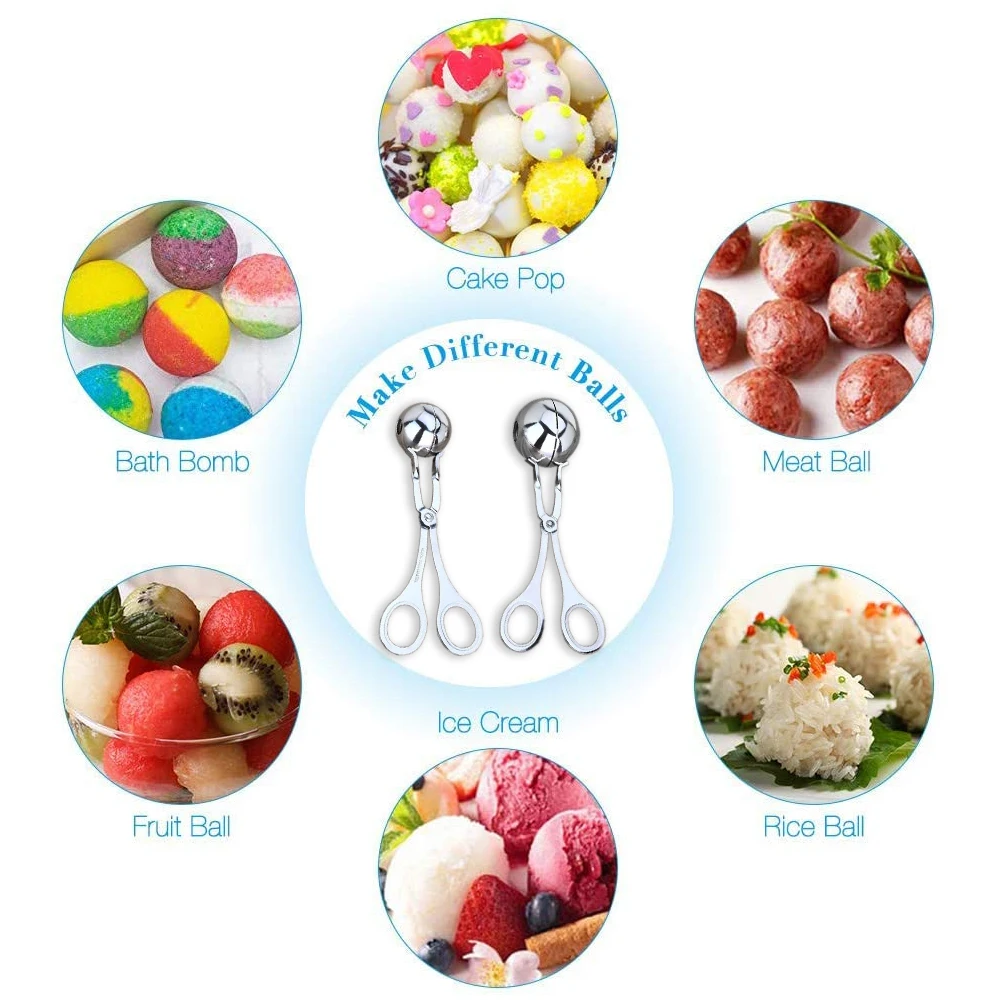 Инструмент для приготовления фрикаделек "Meatball Maker Tool Clip Newbie Non Stick Stuffed Meat Ball Spoon Shaper Cooking Scoop Stainless Steel Kitchen Accessories".