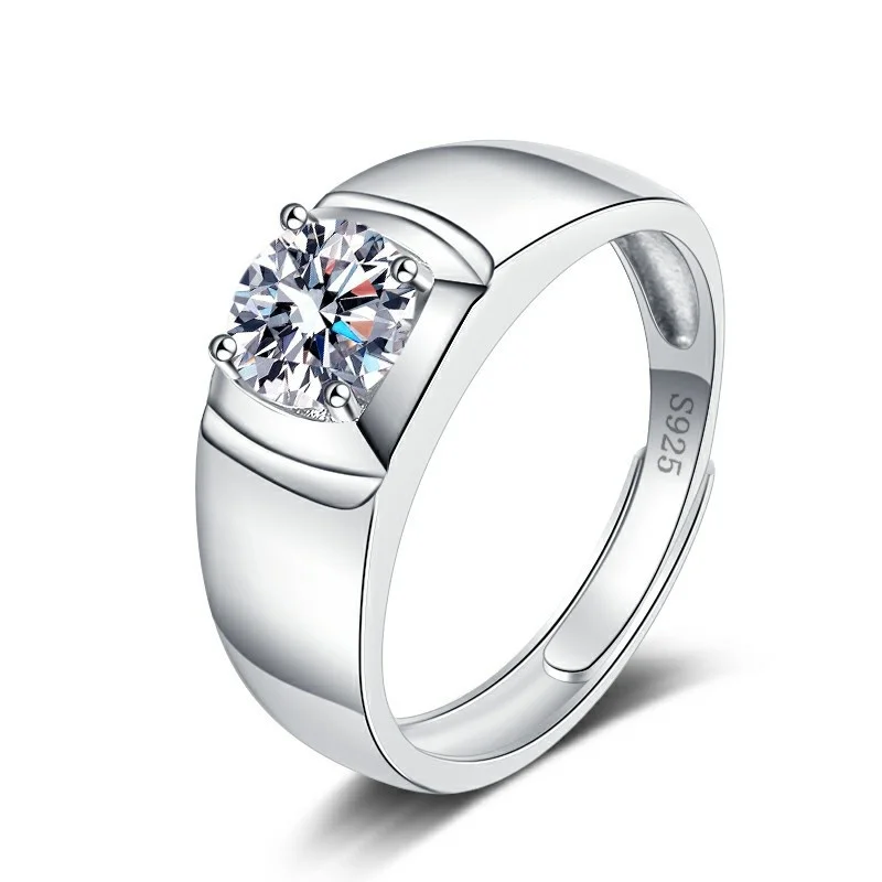 

Copy S925 Silvermoissanite One Carat Six Claw Imitation Sterling Silver Inlaidmoissanite Diamond Stone Wedding Ring Envio Gratis