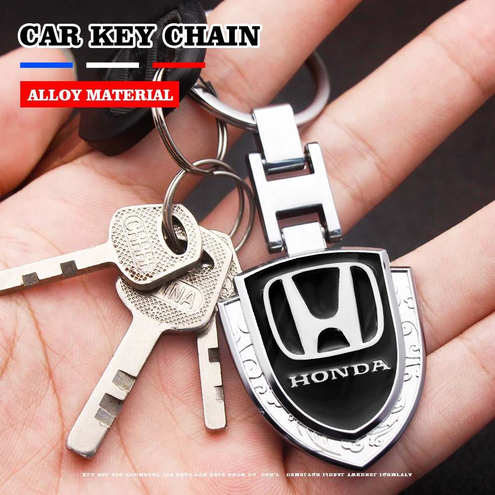 

3D Shield Badge Key Ring Buckle Pendant Car Logo Home Remote Control Accessories For Honda Dio Fit 3 Rd1 Civic Binzhi XR VFR Etc