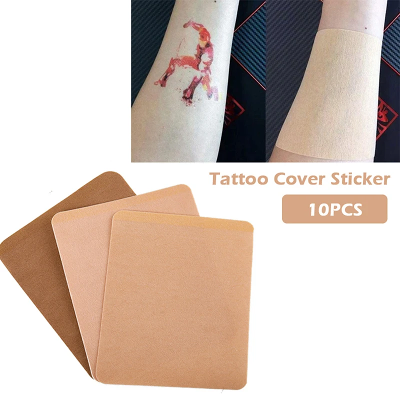 

10 Sheets Skin Color Tone Concealer Tattoo Stickers Cover Up Tattoo Burn Scar Birthmark Invisible Patch Waterproof Tape