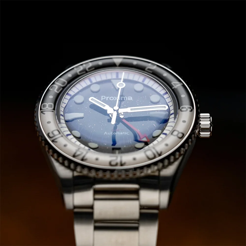 Эксклюзивные Мужские часы simplea PX1720 39 мм NH34 GMT авантюрин циферблат с драгоценным