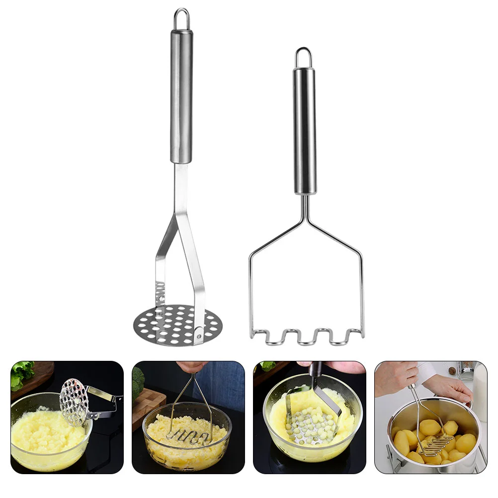 

2pcs Manual Potato Masher Stainless Steel Potato Masher Kitchen Tool Potato Crusher