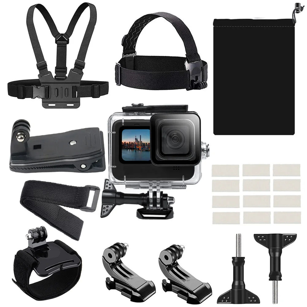 

Action Camera Waterproof Case/ Chest Strap/ Headband/ Backpack Adapter Clip/ Fixed Wrist Strap For Gopro9/ 10 Accessories