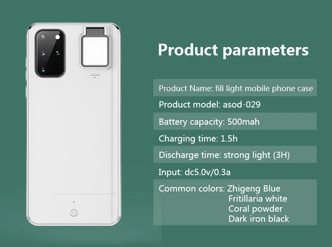 S21 selfie light phone case For Samsung Galaxy S21 Ultra s20 Plus Beauty Flash Case LED Selfie Ring Light Portable Fill Light