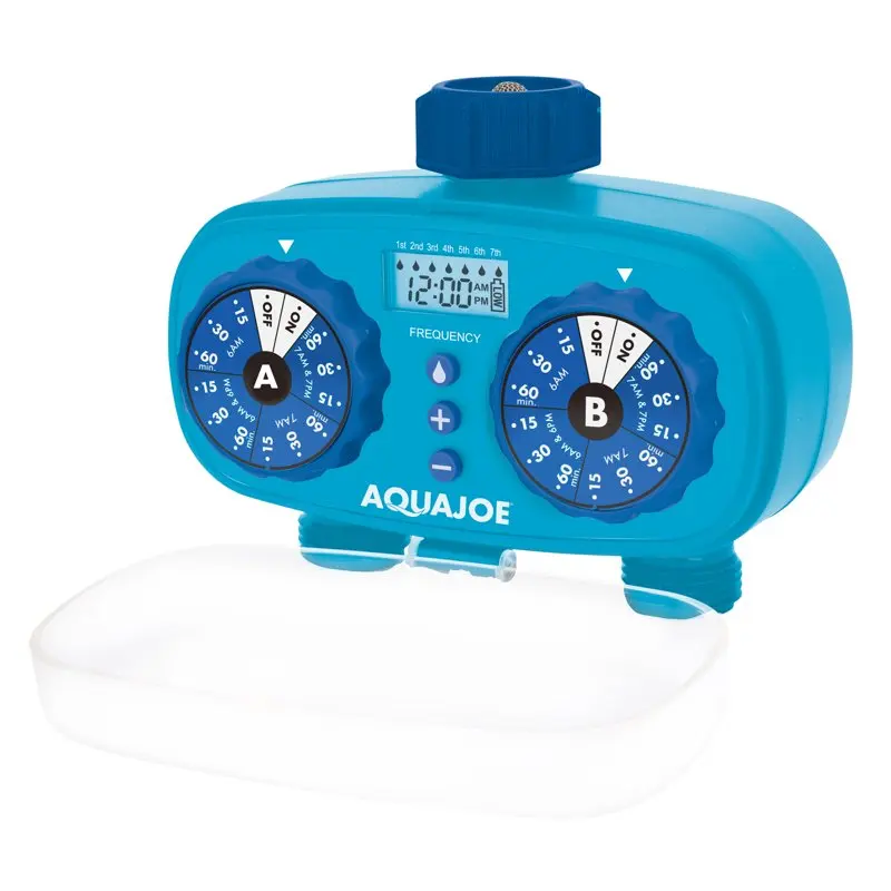 

2-Zone Electronic Water Timer, Customizable Programs, 2 Connections
