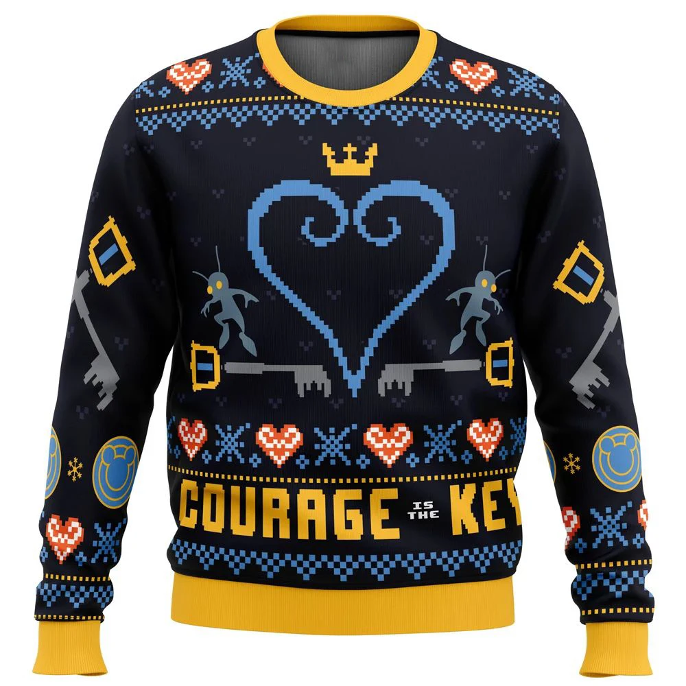 

Keyblade Sora Kingdom Hearts Ugly Christmas Sweater Christmas Sweater gift Santa Claus pullover men 3D Sweatshirt and top autumn