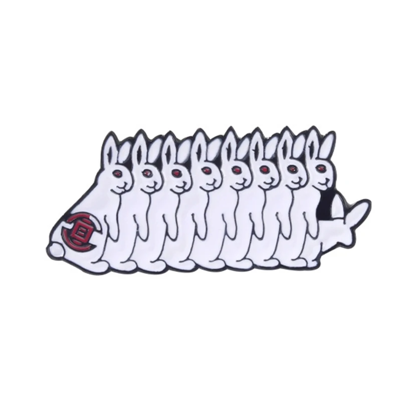 Милые Мультяшные эмалевые броши в стиле белых кроликов подарок для детей брошь