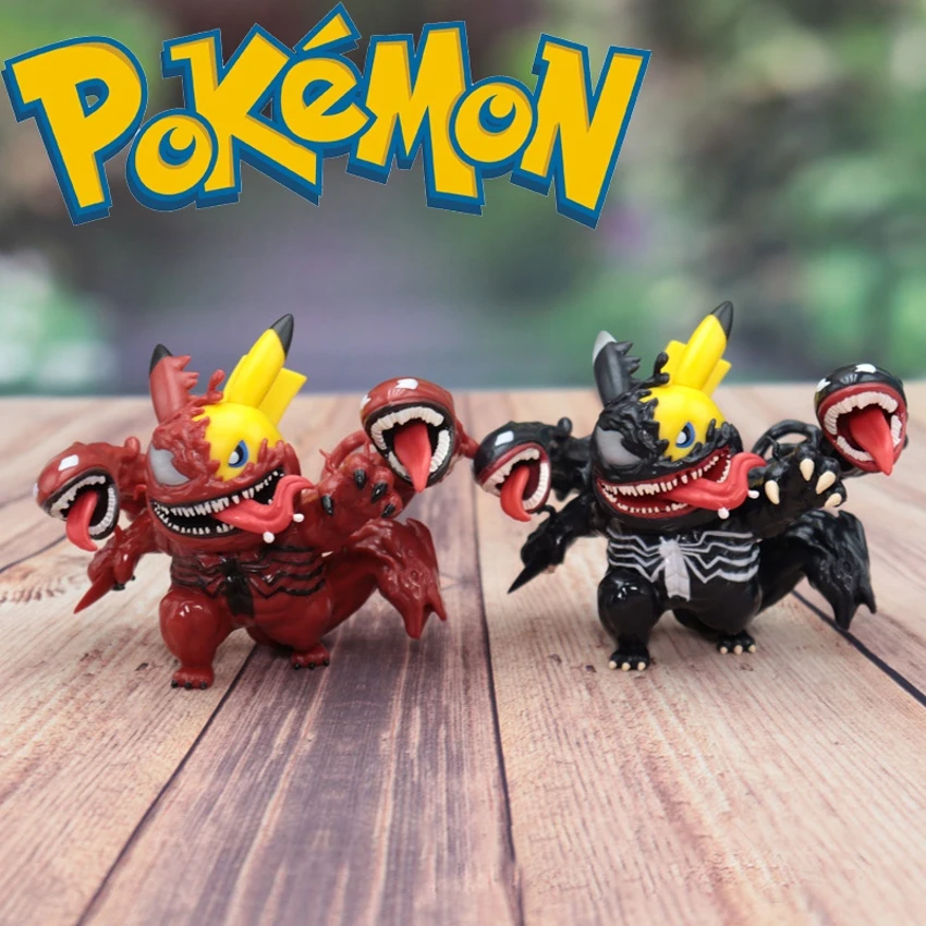 

Pokémon Venom Pikachu Anime Action Figure Kawaii Pikachu Cosplay The Avengers Venom Collection Toy Children Toys For kids gifts