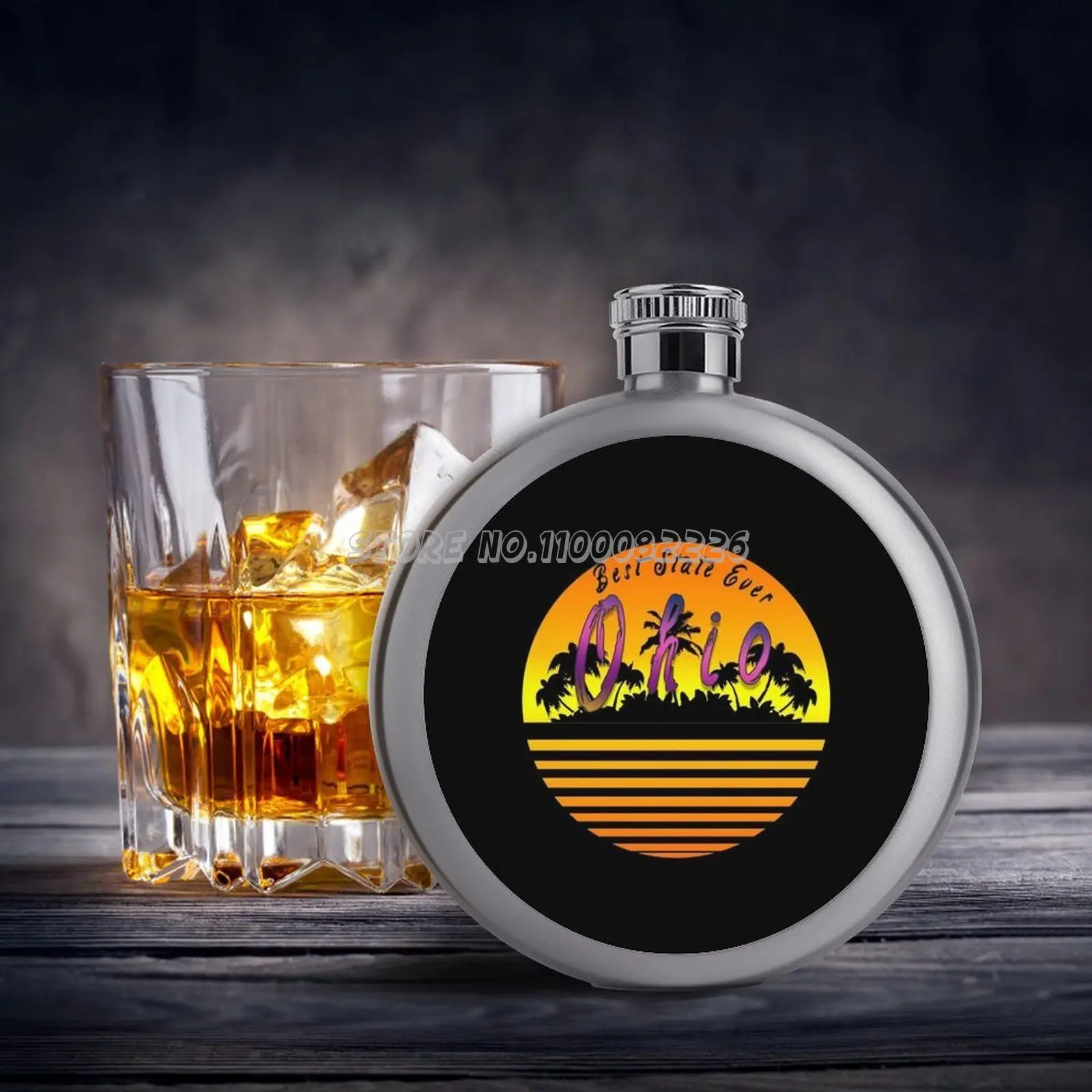 Мы-Огайо колба новинка 5 унций нержавеющая сталь спиртовой флакон бутылка посуда