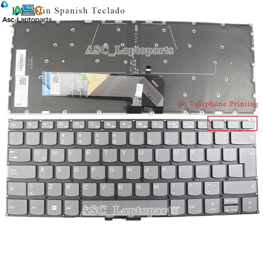 Фото Новая латинско-испанская клавиатура для Lenovo ThinkBook 13s-IWL 13s-IML 14s-IWL 14s-IML 14-IIL Type 20SL 14-IML plus 20TG серого цвета с подсветкой №2