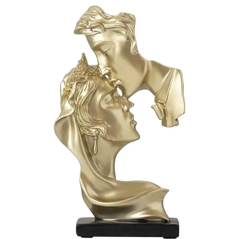

Скульптура «Поцелуй пар», Современный художественный персонаж, статуя из смолы, роскошное домашнее украшение, подарок на свадьбу, День святого Валентина