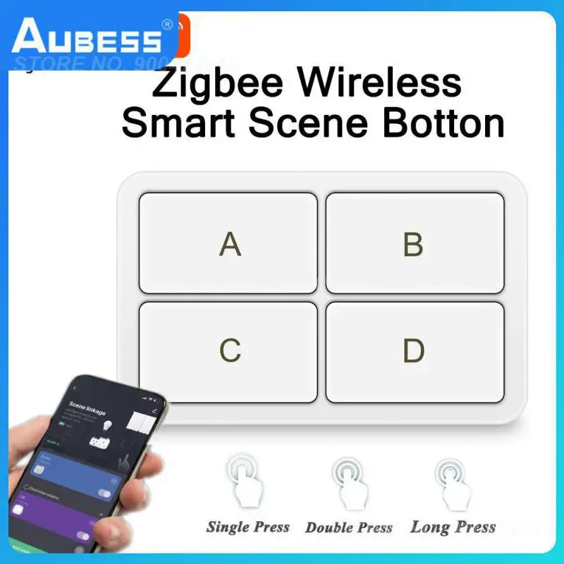 

Smart Home One Key Light Switches Wireless 4gang Smart Button Switch Tuya New Zigbee Scene Switch Diy