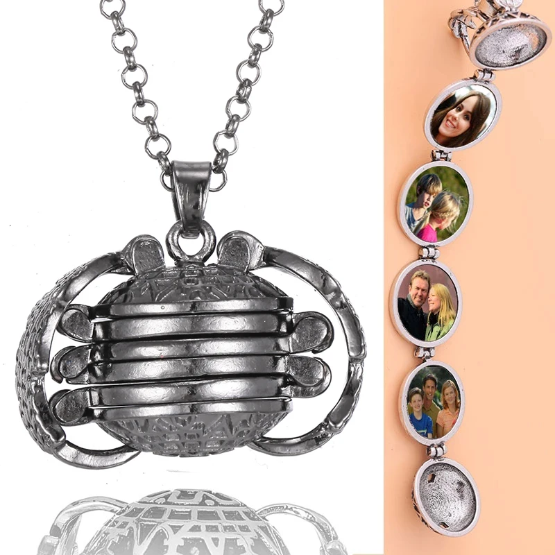 Украшение для женщин "Ангельские крылья" с фото металлическим медальоном на цепочке с флэш-памятью в стиле антиквариата, четырехцветное.