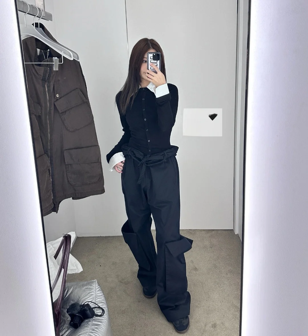 Южная Корея Yy24 Осень и зима Новый Qi Xue Yun Same Sle из двух частей в полоску стиле