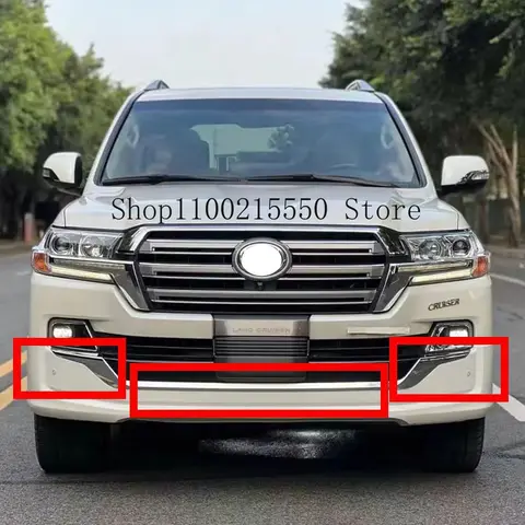 Для Toyota Land Cruiser GT LC200 2016-2021 хромированные полоски для литья переднего бампера