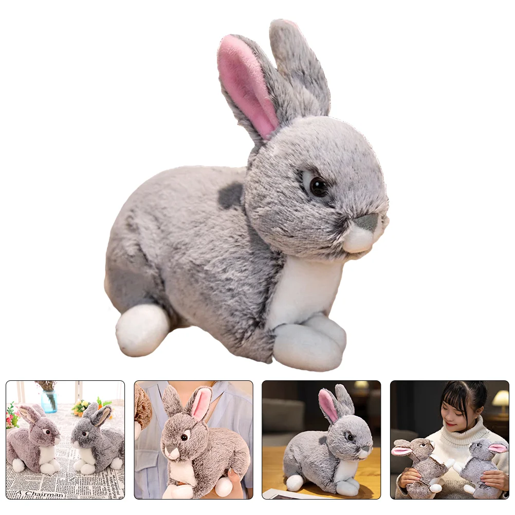 

Stuffed Rabbit Plush Animal Bunny Easter Wild Ornaments Babies Animals Realistic Toy Desktop Cuddly Pillows Huggable Toys Soft