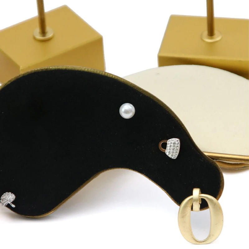 Earring Display Stand Microfiber Earring Holder Ear-Shaped Ear Clip Stud Jewelry Display Organizer Stand