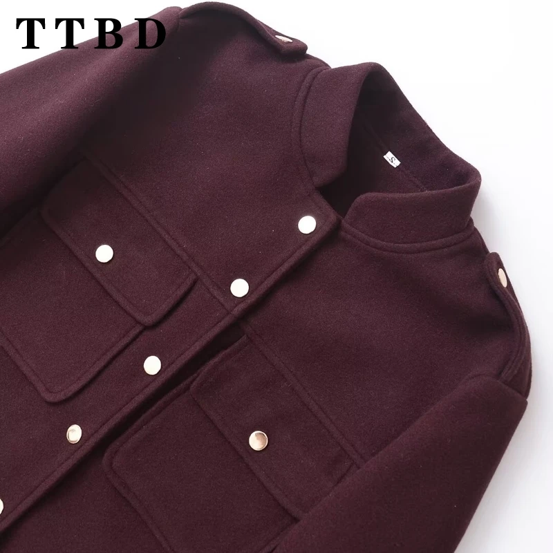 TTBD 2024 зимняя новая женская классическая верхняя куртка шикарное осеннее женское