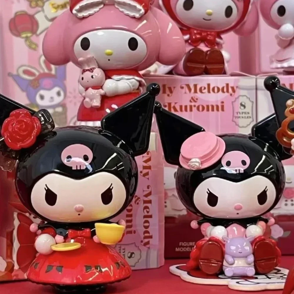 Sanrio My Melody Kuromi Rose And Earl Blind Box Фигурка Коллекция Модель Игрушка Настольный Декор