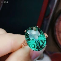 meibapj real natural green crystal gemstone ring for women real 925 sterling silver fine wedding jewelry