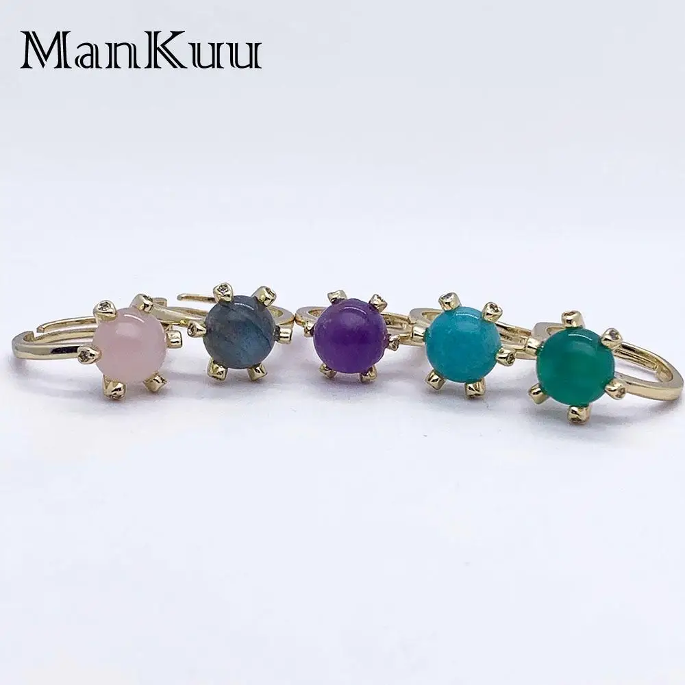 Модные ювелирные изделия Mankuu натуральный лечебный кристалл розовый кварц