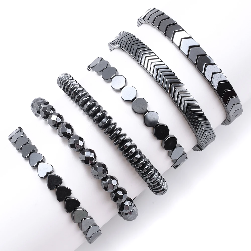 Новые модные черные гематитовые браслеты в форме стрелы эффективный мужской