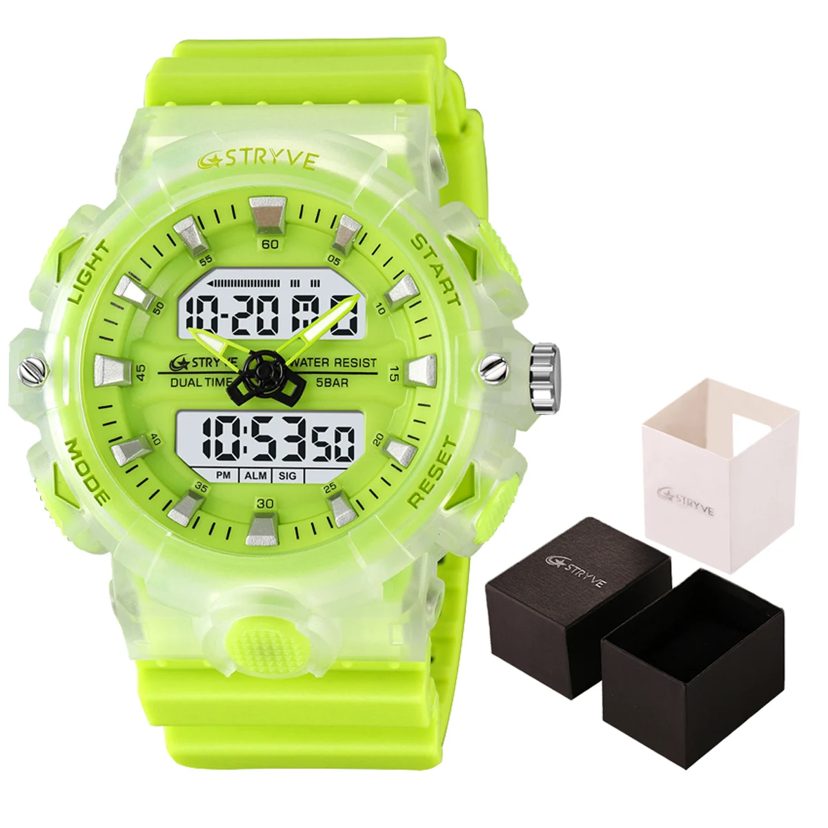 Часы STRYVE мужские с двойным механизмом водонепроницаемые до 5 атм