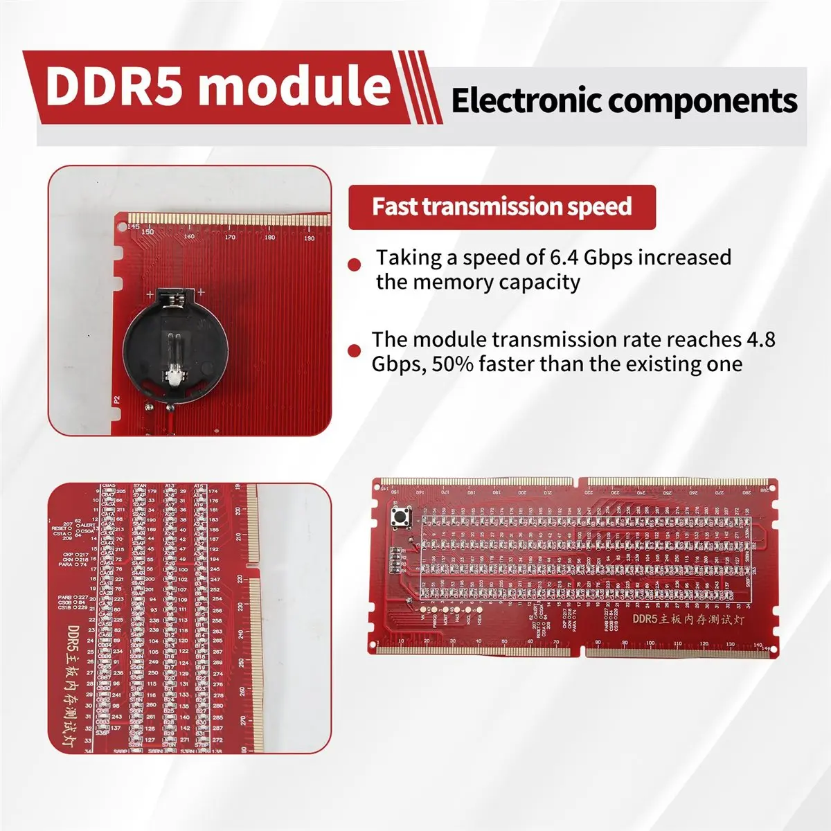 Фото Тестер слотов памяти DDR5 popop с широкой совместимостью для ремонта компьютеров №5