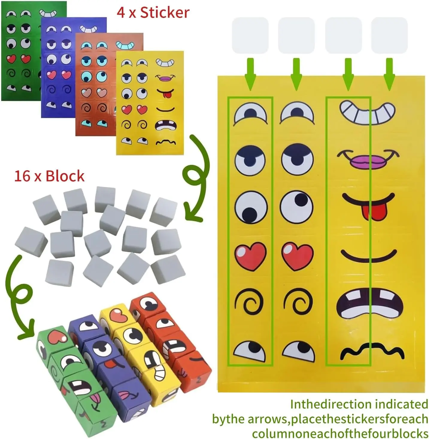 Детские строительные блоки меняющие лицо настольные игры кубик Монтессори