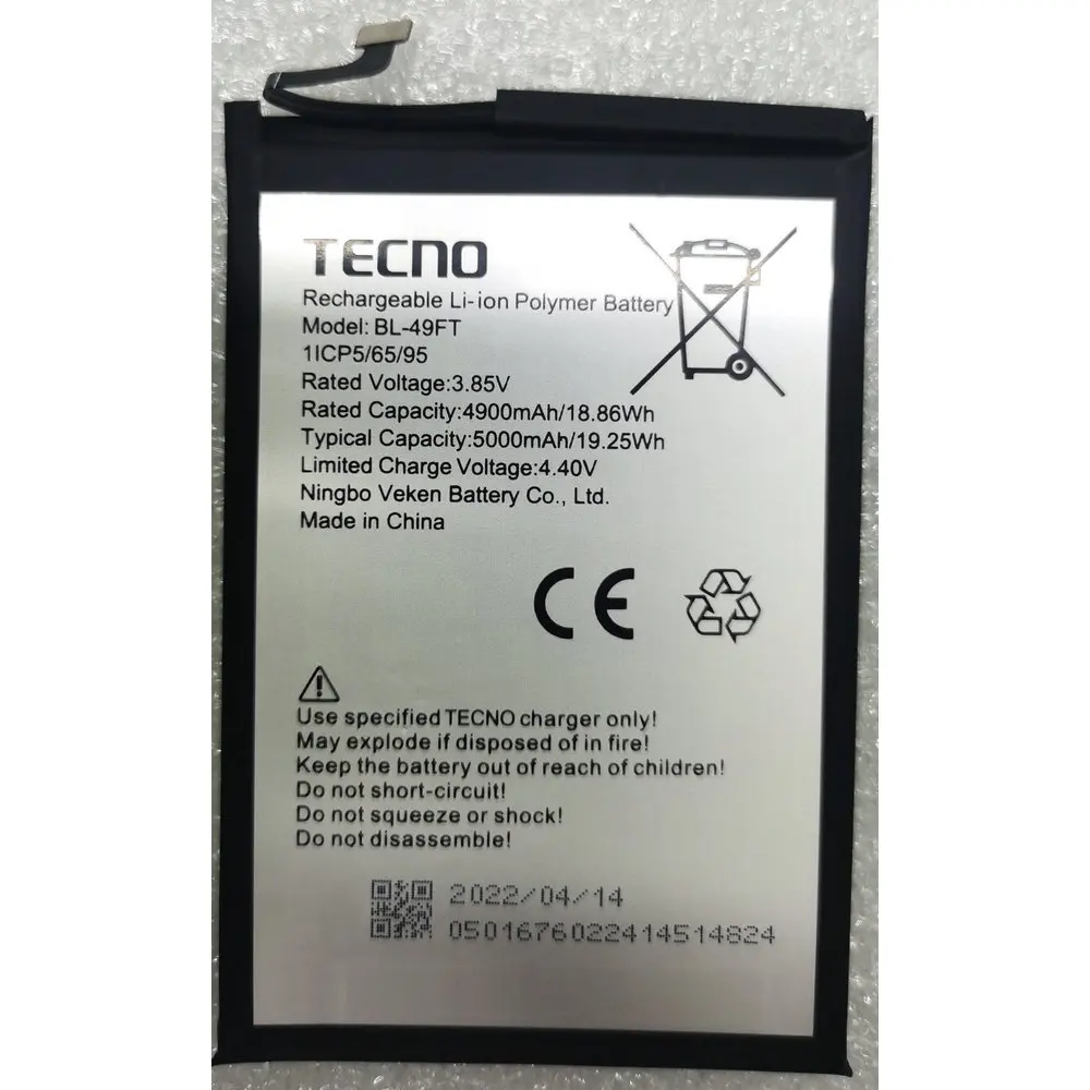 Новый оригинальный BL-49FT аккумулятор 5000 мАч для Tecno Camon 15/CD6(CD6j)/CD7/KD6 SPARK 5 Air/KD6A BC2 POP 4 мобильный телефон Новый оригинальный BL-49FT аккумулятор 5000 мАч для Tecno Camon 15/CD6(CD6j)/CD7/KD6 SPARK 5 Air/KD6A BC2 POP 4 мобильный телефон