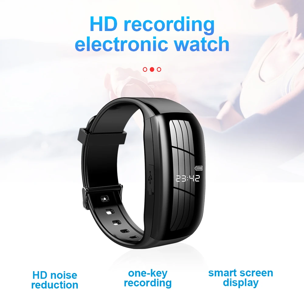 

D5 Digital Voice Recorders Wrist Watch Wristband Business Audio Recording Dictaphone Life Pedometer Sound Recorder HD recording