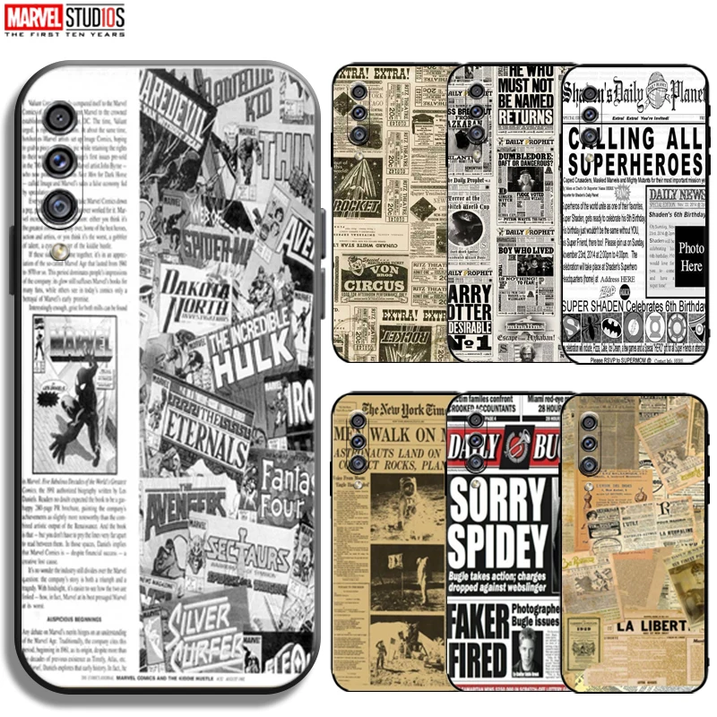 

Marvel Nostalgic Newspaper Phone Case For Samsung Galaxy A70 A70s Coque Funda Bumper Black