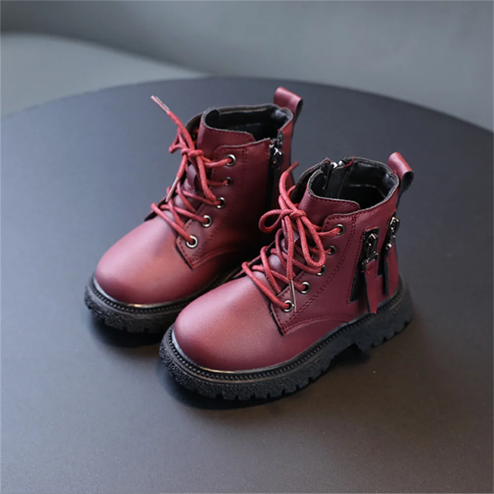

Kids Tide Boots Boys Shoes Autumn Winter Leather Children Boots Fashion Toddler Girls Boots Warm Winter Boots Kids Snow Shoes