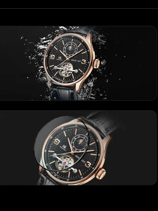 Мужские механические часы Shanghai Watch серии National с золотым корпусом, инкрустированные камнями, с изображением Солнца, Луны и Звезд (art.: 3920d9ecd6f3e) - 3920d9ecd6f3e
